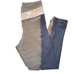 CLS Sportswear Cropped Honeycomb V Front Stretch Leggings Workout Small